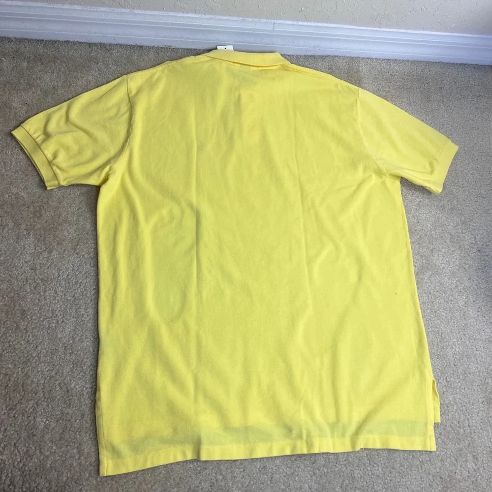 New Polo Ralph Lauren Polo Shirt Mens XL Yellow Short Sleeve Pique Oxford Pony